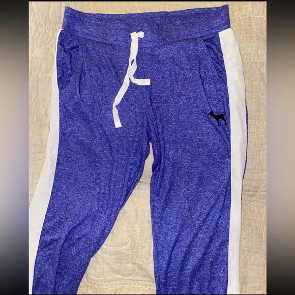 PINK Victoria's Secret Sleepwear Pants, blue with white stripe. Size medium - Picture 4 of 14